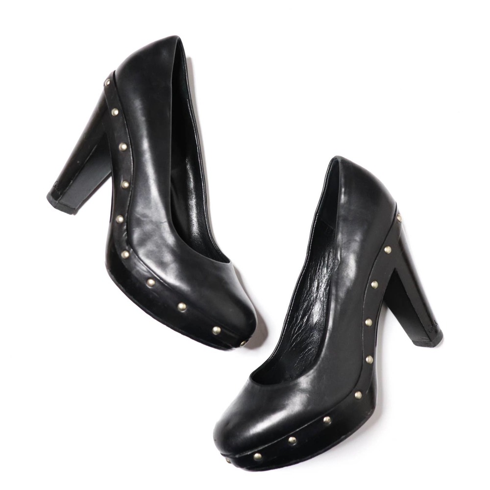 COACH Carli Black Platform Studded Heel Pumps 7.5B